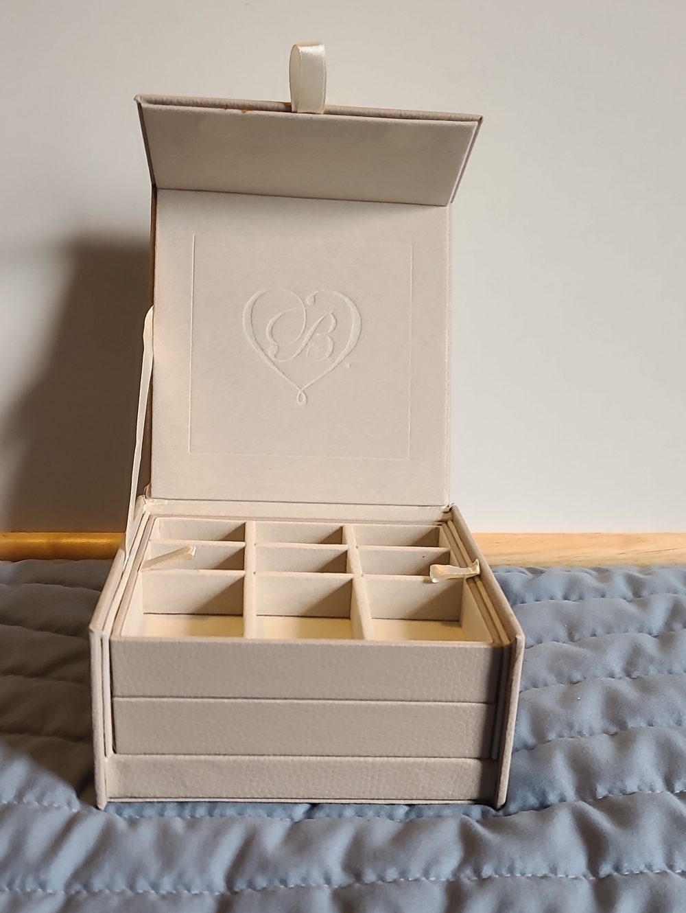 Brighton Embossed Jewelry Storage Box in Cream
